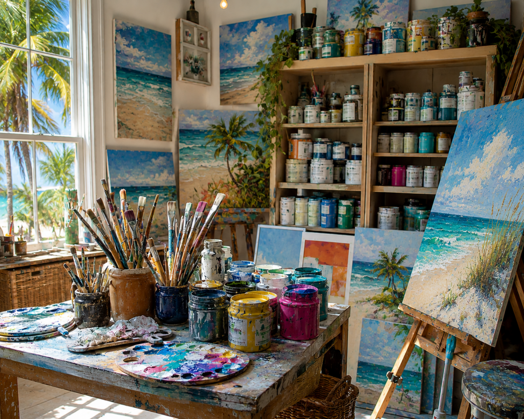 colorful artist studio