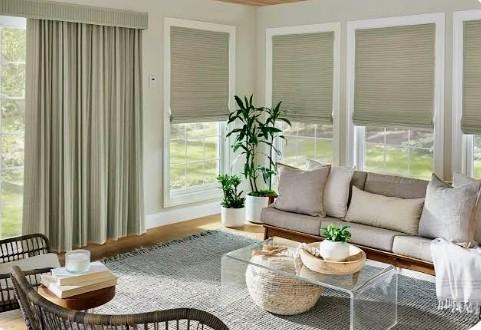 Graber cell shade blinds,livingroom